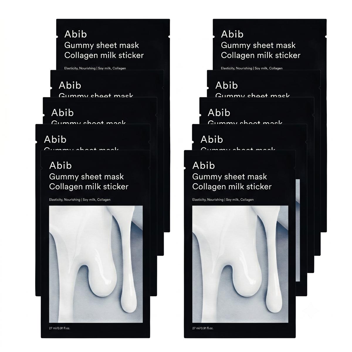 Abib Gummy Sheet Mask Collagen Milk Sticker — 10 ფურცელი