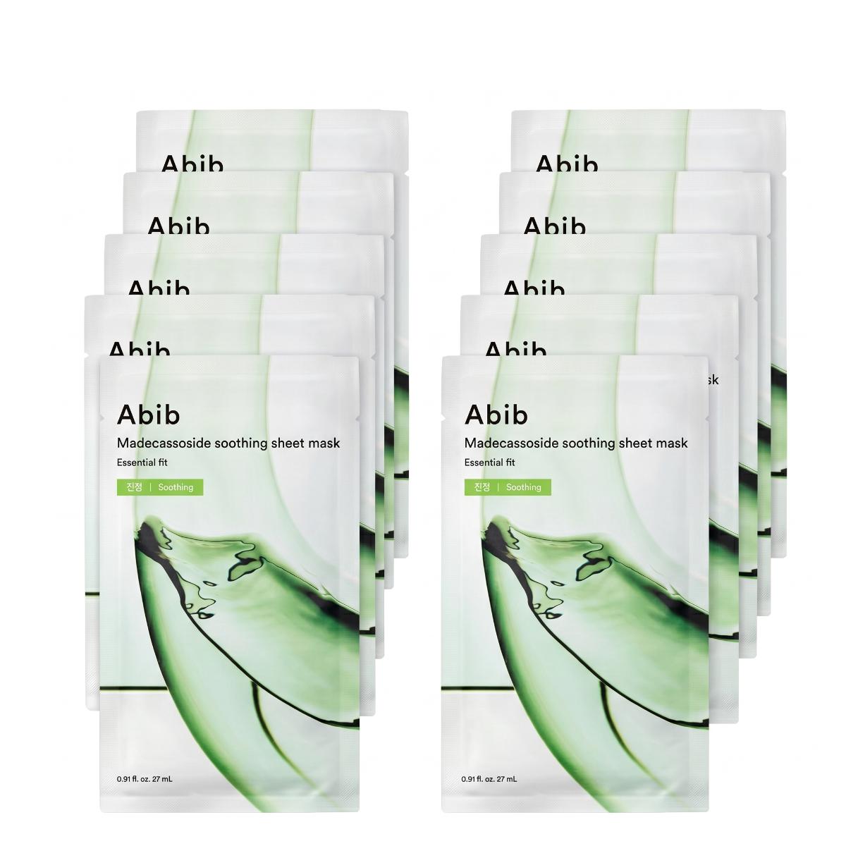 Abib Madecassoside Soothing Sheet Mask Essential Fit — 10 ფურცელი