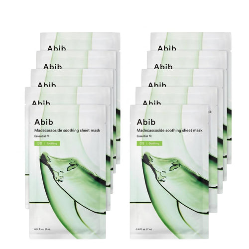 Abib Madecassoside Soothing Sheet Mask Essential Fit — 10 ფურცელი