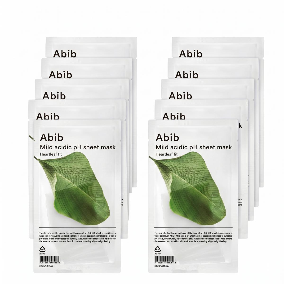 Abib Mild Acidic pH Sheet Mask Heartleaf Fit — 10 ფურცელი