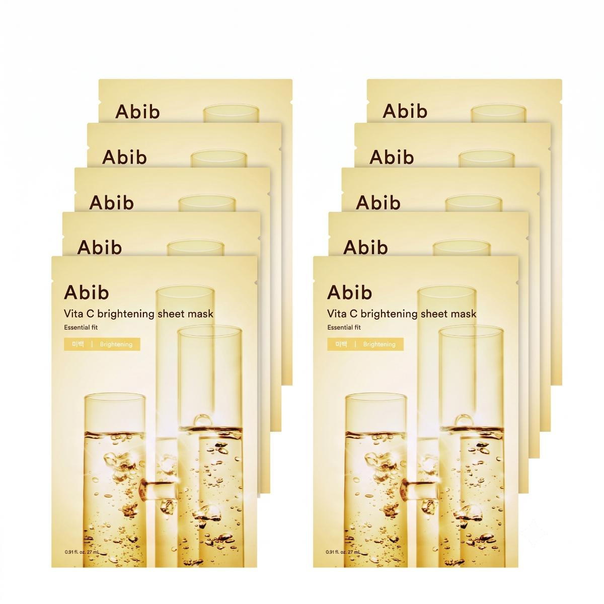Abib Vita C Brightening Sheet Mask Essential Fit — 10 ფურცელი
