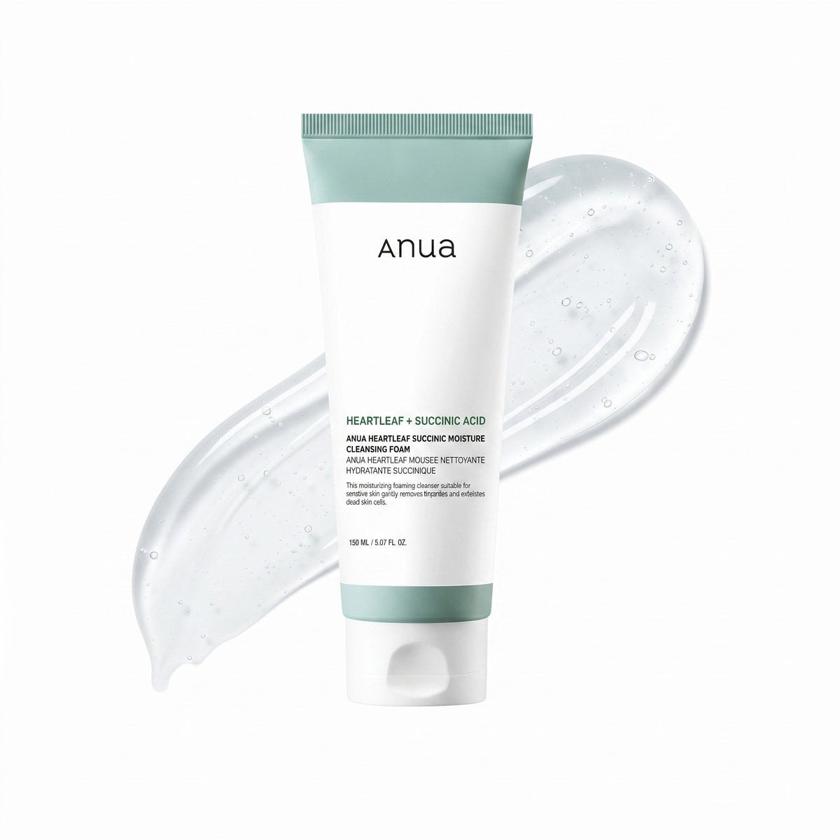 Anua Heartleaf Succinic Moisture გამწმენდი ქაფი 150ml