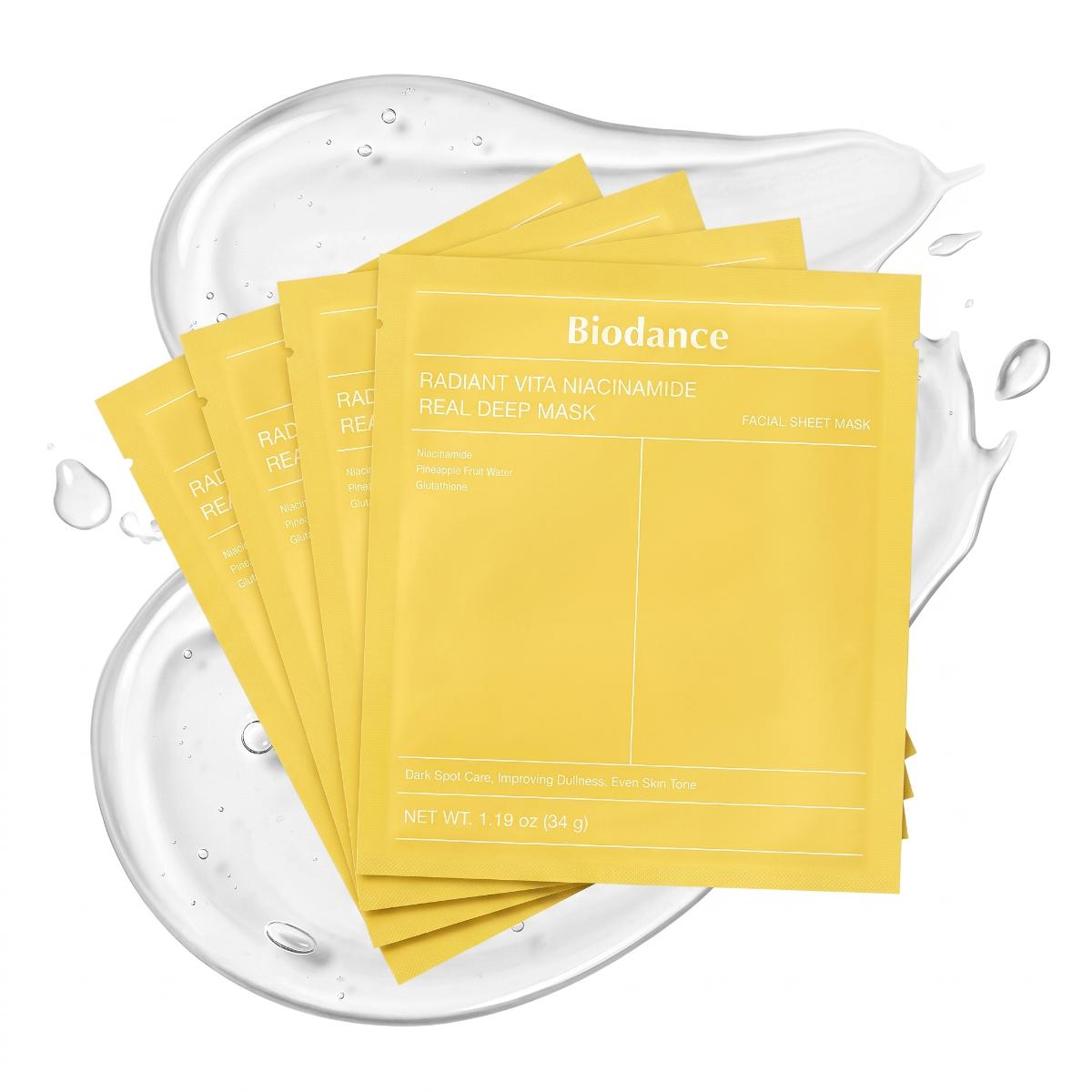 Biodance Radiant Vita Niacinamide ღრმა ნიღაბი 4 ცალი