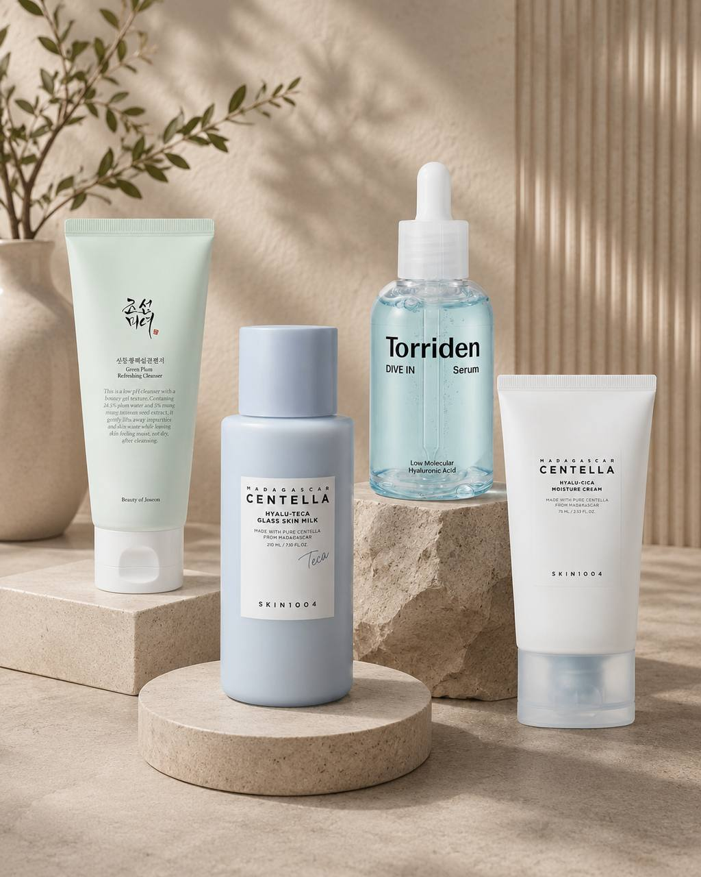 Glass Skin deep hydration set with Beauty of Joseon, SKIN1004 and Torriden products