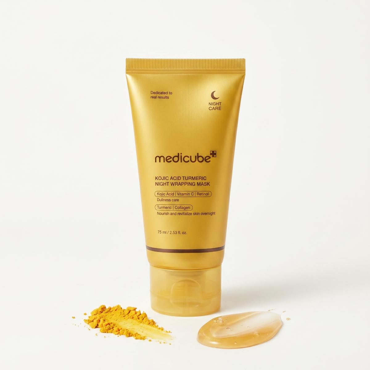 MEDICUBE Kojic Acid Turmeric Night Wrapping Mask 75ml — ღამის ნიღაბი