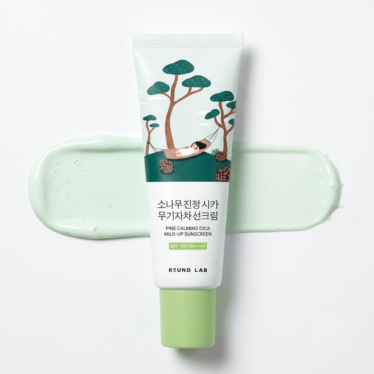 ROUND LAB Pine Calming Cica Mild-Up მზისგან დამცავი 40 მლ